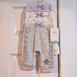 Disney princess baby girl jogger pants 3 pack new.